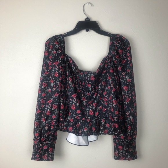 Lioness Sweethearts Long Sleeve Black Floral Top - Picture 6 of 8